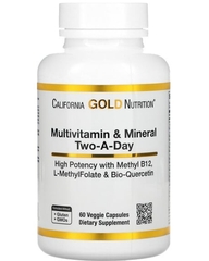 California gold Nutrition, Мультивитамины и минералы, для приема два раза в день, 60 растительных капсул