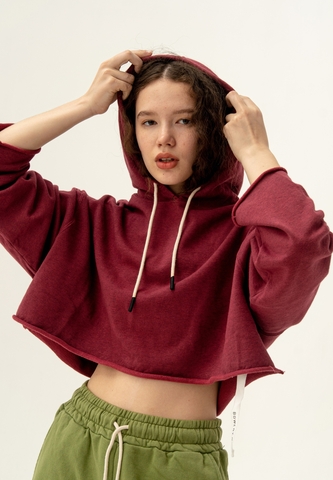 Худи Bowery NYC укороченное оверсайз Ruby