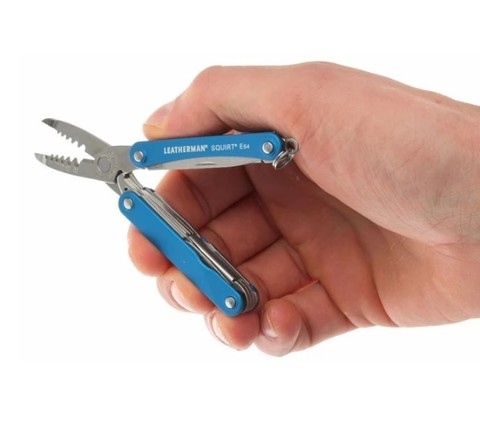 Мультитул-брелок Leatherman Squirt ES4 Blue, 9 функций (831239) цвет синий | Multitool-Leatherman.Ru