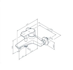 Смеситель для ванны/душа излив черный, AM.PM Gem - F90A10022