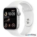 Apple Watch SE 2022 GPS + Cellular 44mm Silver Aluminium Case with White Sport Band