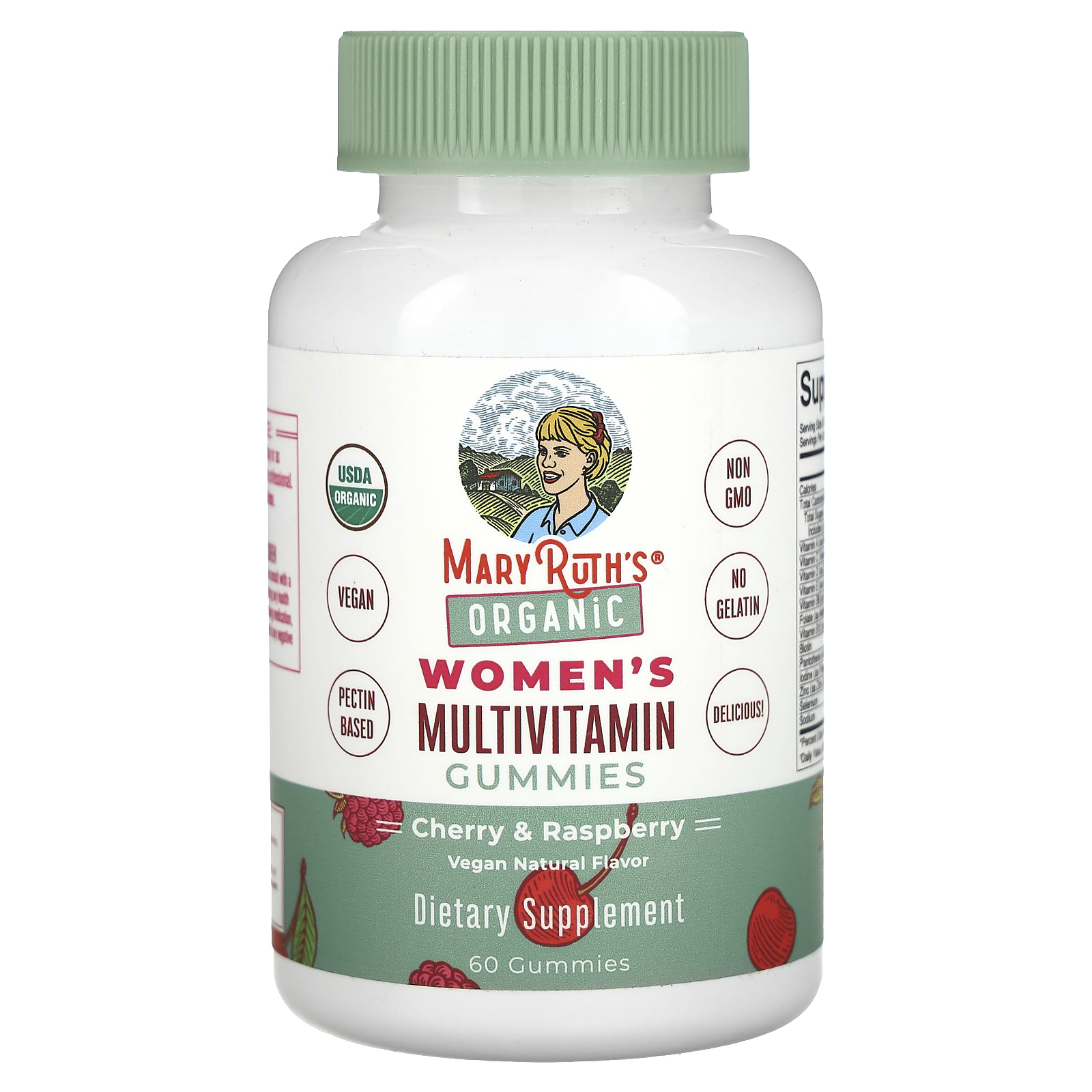 MaryRuth's, органические мультивитамины для женщин, вишня и малина, 60 ...