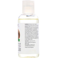 Now Foods, Solutions, жидкое кокосовое масло, без примесей, фракционированное, 118 мл (4 жидк. унции)