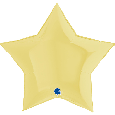 Воздушный шар звезда большая, Желтый макарунс, 91 см