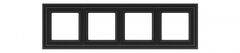 Рамка 4 постовая черный матовый LIREGUS RETRO