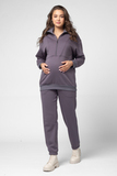 Утепленный спортивный костюм для беременных и кормящих 15420 темно-серый