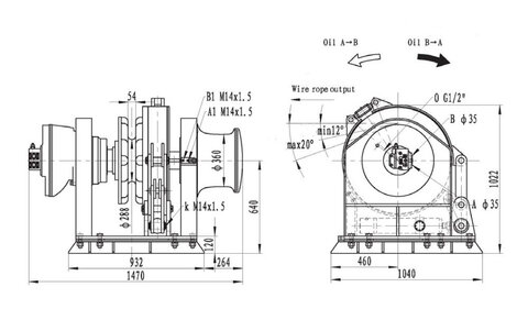 Якорная лебедка IYM4-∅32 с диаметром цепи 32 мм (схема строения)