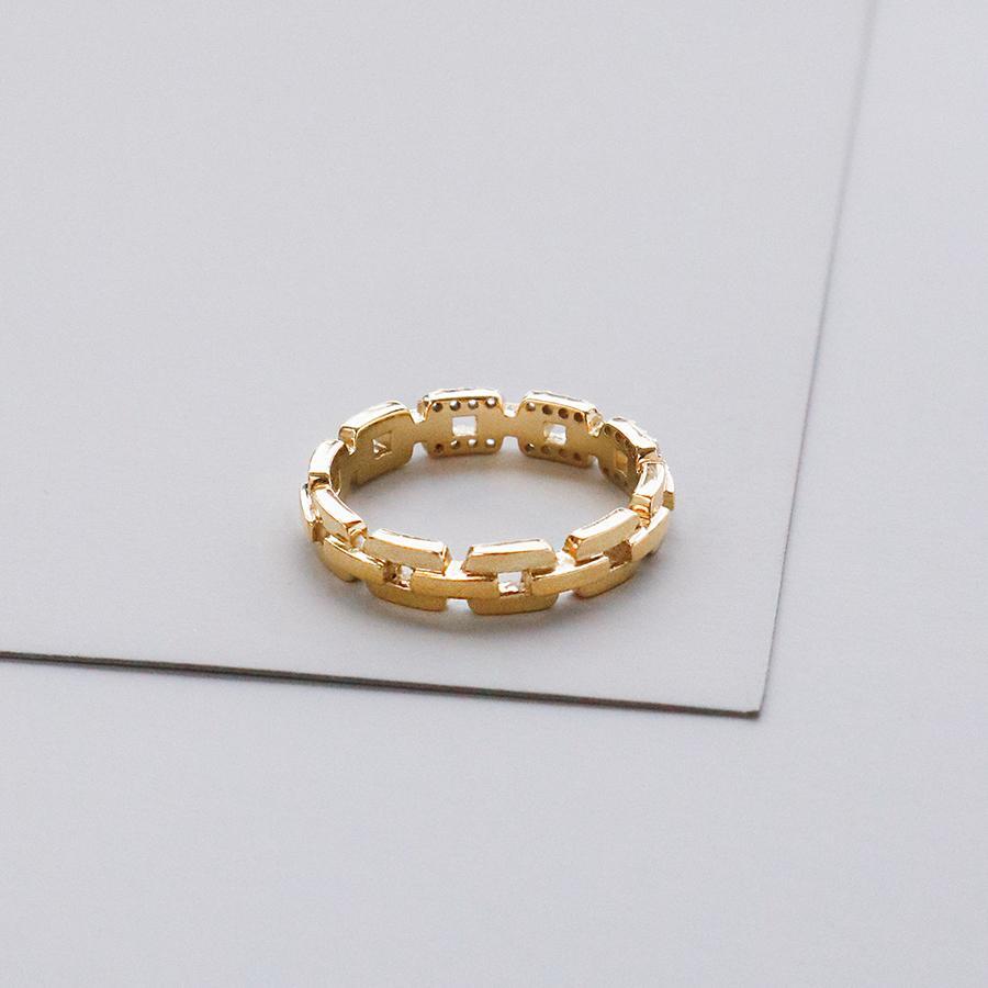 Curb Link Gold Sterling Silver Ring