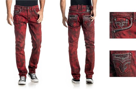 Rock Revival | Джинсы мужские GONCALO A9 TWILL ALT STRAIGHT TW118-A9 перед сзади и детали