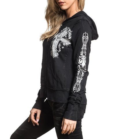 Affliction | Худи женское VERSAILLES ZIP HOOD AW17957 левый бок