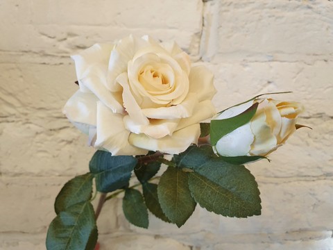 роза, 44см , цвет молочные