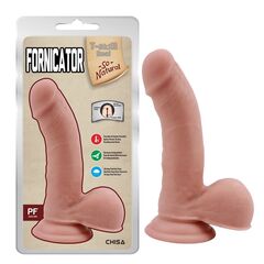 Телесный фаллоимитатор на присоске Fornicator - 19 см. - 