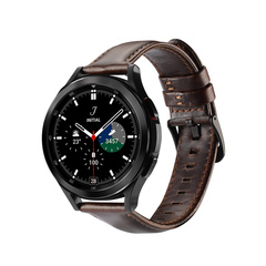 Ремешок из натуральной кожи коричневого цвета от Dux Ducis для смарт часов Samsung Galaxy Watch 45 и 46мм (размер крепления 22мм), серия Business Series