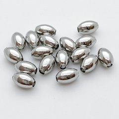 Бусина, цвет серебро (родий), размер 6*4 мм, цена за 10 шт