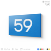 Табличка с номером 59 на дверь квартиры, для офиса, кабинета, аудитории, склада, голубая 120х70 мм, Айдентика Технолоджи