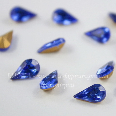 Ювелирные стразы Preciosa "Капля" Sapphire  (8х5 мм)