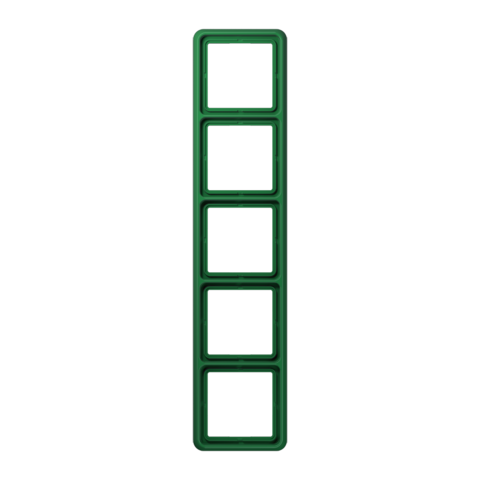 Рамка на 5 постов. Цвет Блестящий зелёный. JUNG CD 500. CD585WUGN