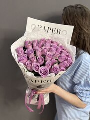 Букет с 37 сиреневыми розами (Кения 40 см)