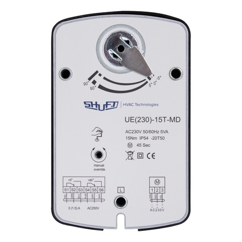 Электропривод Shuft UE(230)-15T-MD с моментом вращения 15 Нм реверсивный