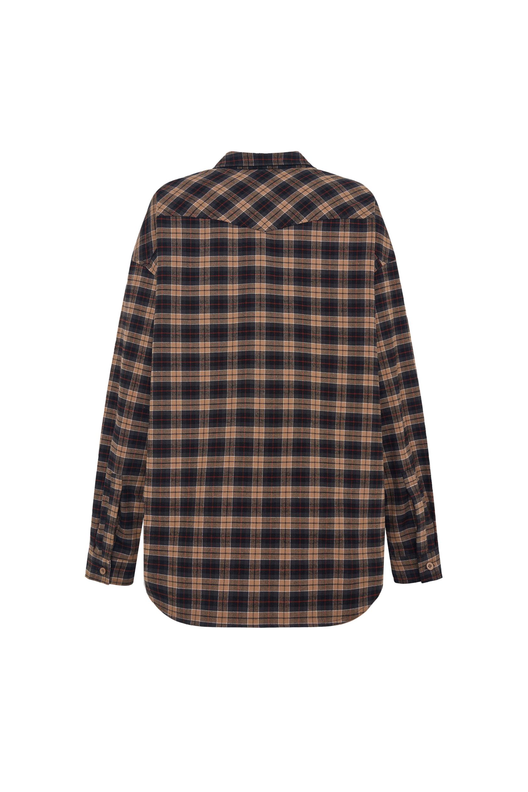 Рубашка в клетку, Коричневая