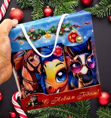 Кухонные салфетки 25*25 в коробке (3шт) Символ года