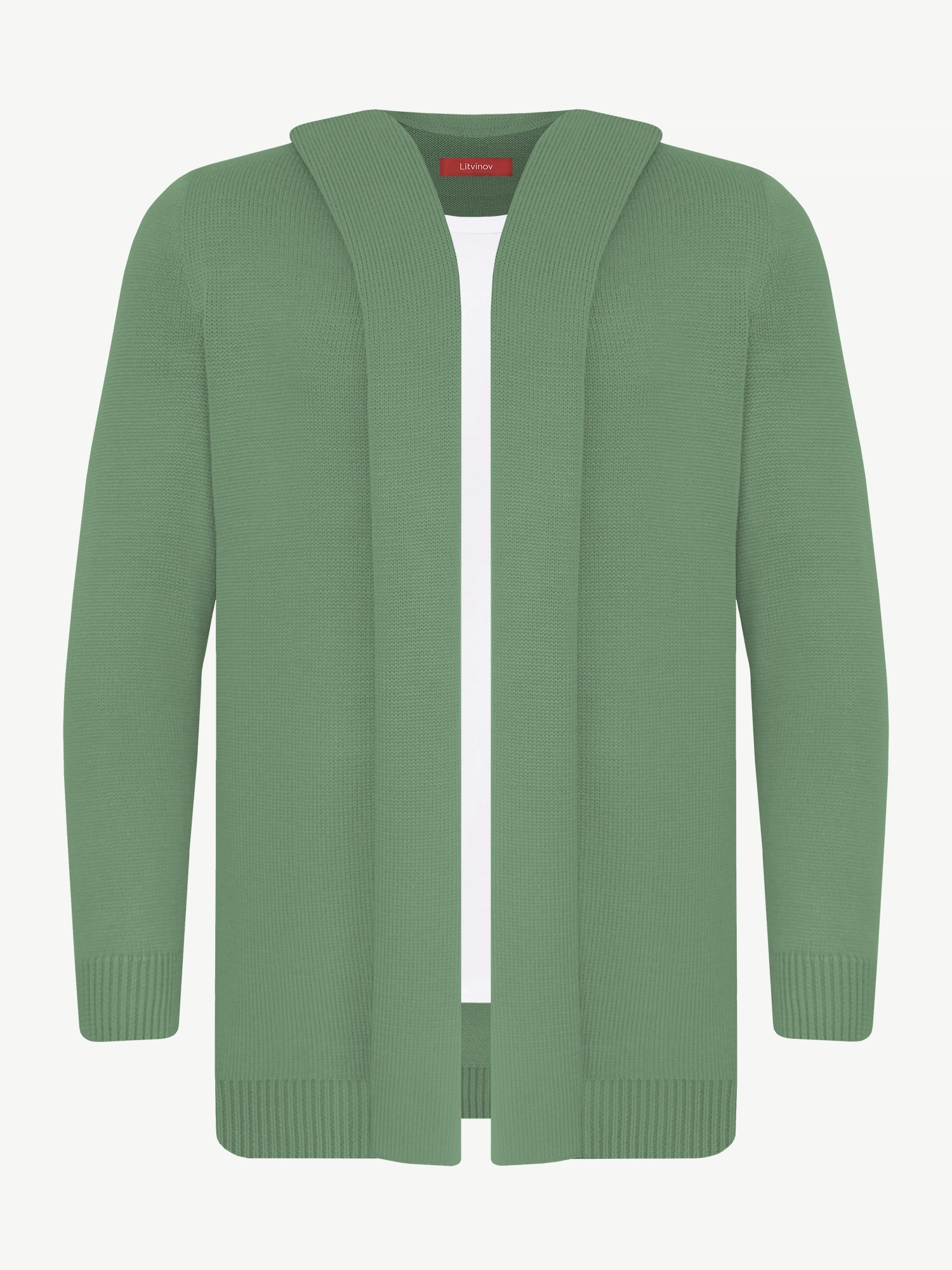 Кардиган с капюшоном из мягкой шерсти