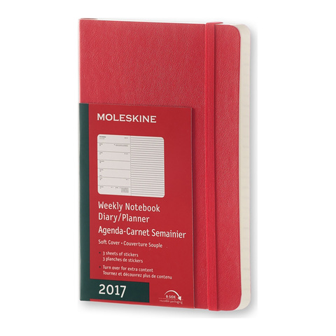 Еженедельник Moleskine Classic Wknt Pocket Soft, цвет красный