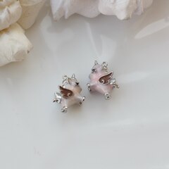 Подвеска с эмалью Пегас 14*13 мм, родий, П158