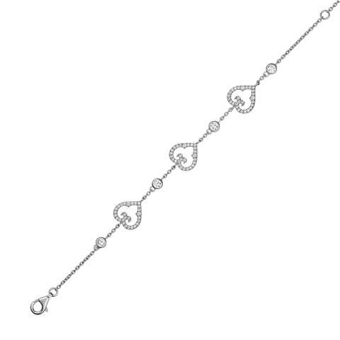 Браслет Сердце Трио Родий 25