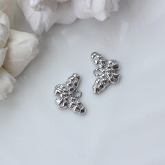 Подвеска Бабочка фактурная, 18*12 мм, родий П826