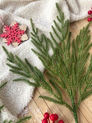 Еловая ветка, мягкая, норфолкская сосна, ампельное растение, искусственная зелень, рождественский декор 45 см, набор 2 шт.