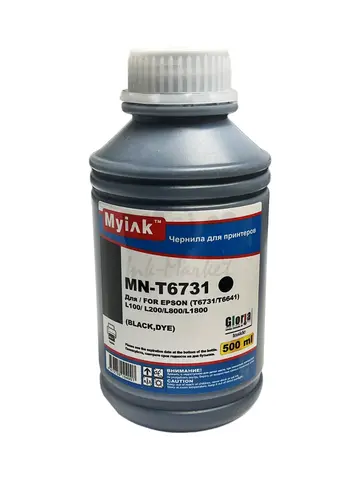 Чернила MyInk MN-T6731BK Gloria™ для EPSON T6731/T6641, L800, L1800, L100, L200, 500мл, black Dye