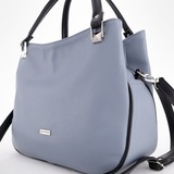 Сумка Саломея 203 гладкий серо-голубой + черный