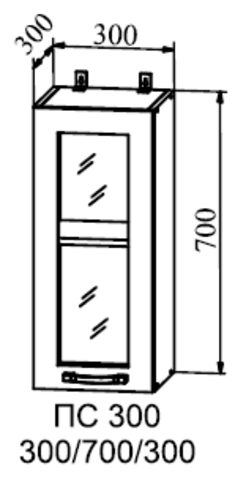 Кухня Гранд шкаф верхний стекло 300