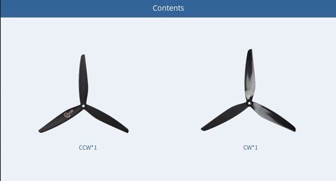 Пропеллер нейлоновый C9.5*5*3 трёхлопастной Cinelifter T-Motor (пара)