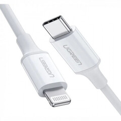 Кабель UGREEN US171 USB-C to Lightning Cable M/M Nickel Plating ABS Shell: 2м, белый
