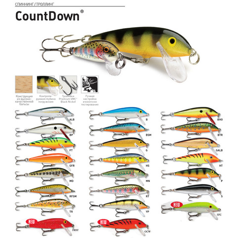 Воблер тонущий Rapala Countdown CD07-TR (1,5м-2,4м, 7 см 7 гр)