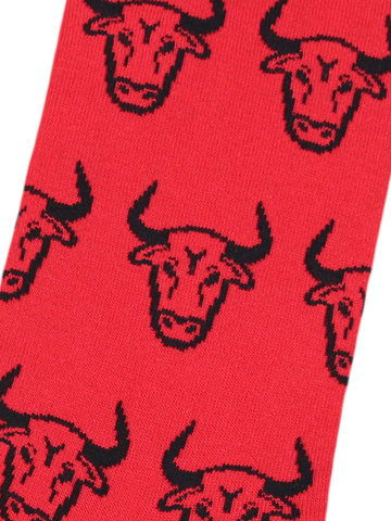 Носки с принтом быков красные оптом