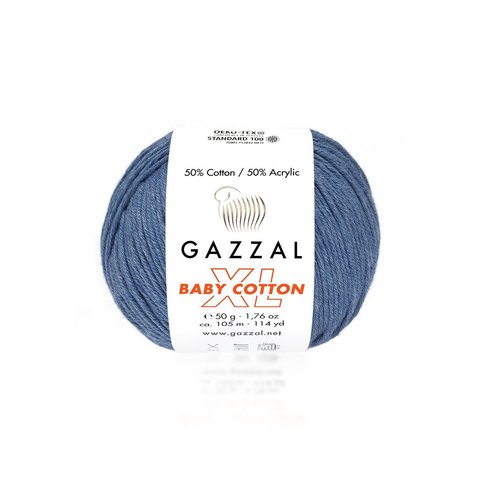 Пряжа Gazzal Baby Cotton XL 3431 джинс