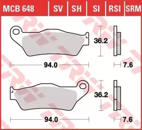 Колодки тормозные дисковые MCB648RSI