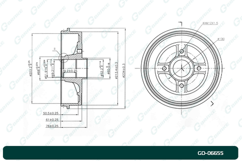 Барабан тормозной G-brake  GD-06655