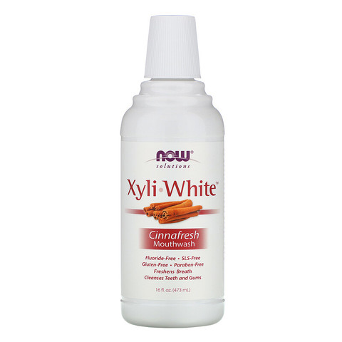 Now Foods, Ополаскиватель для полости рта XyliWhite, свежесть корицы, 16 жидких унций (473 мл)