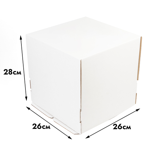 Коробка для торта картонная 26*26*28 см, без окна (самолет)