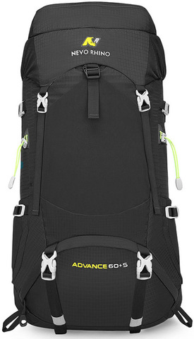 Картинка рюкзак туристический Nevo Rhino Advance 60+5 black - 14