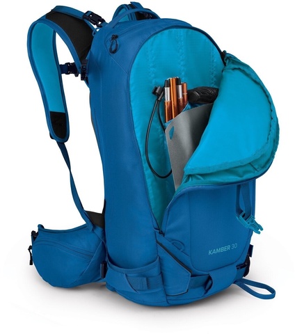 Картинка рюкзак горнолыжный Osprey kamber 30 Alpine blue - 3