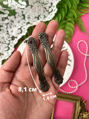 Ручка для шкатулки, бронзовая, металлическая, 7,5*1,2 см, набор 8 шт.