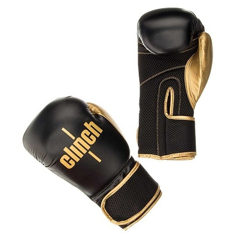 Перчатки боксерские Clinch Aero C135 черно/золотые 12 ун (40595)