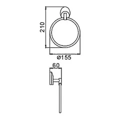 Держатель для полотенца кольцо хром Frap в интернет-магазине ЯрТехника