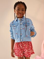 Куртка джинсовая с вышивкой для девочки Next E98-791, Синий