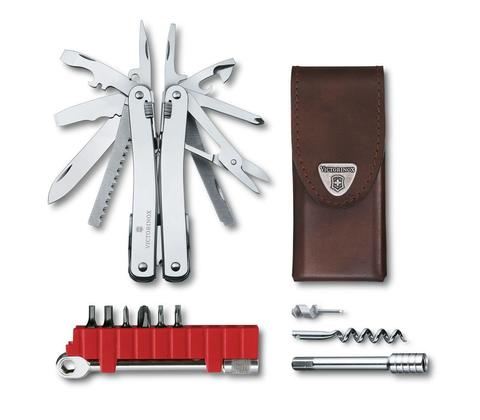 Мультитул Victorinox SwissTool Spirit X Plus Ratchet, 105 mm, 36 функций, кожаный чехол (3.0236.L)